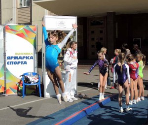 Show of gymnastics sports school